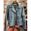 Image 1 : LADIES LIGHT BLUE LEATHER JACKET - SIZE XL