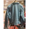 Image 2 : LADIES LIGHT BLUE LEATHER JACKET - SIZE XL
