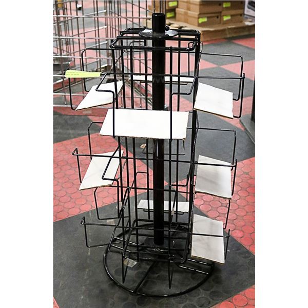 BLACK METAL ROTATING RETAIL DISPLAY RACK