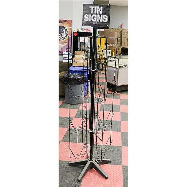 BLACK METAL ROTATING RETAIL DISPLAY STAND