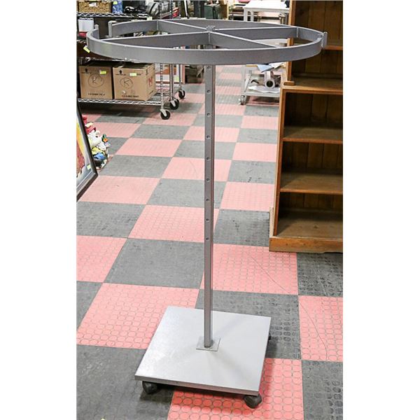 SQUARE BASE ROUND TOP RETAIL CLOTHES RACK