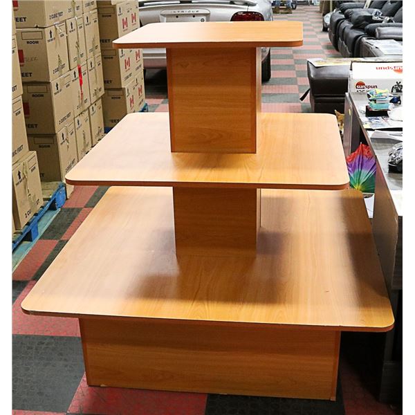 3 TIER RETAIL WOODEN DISPLAY STAND