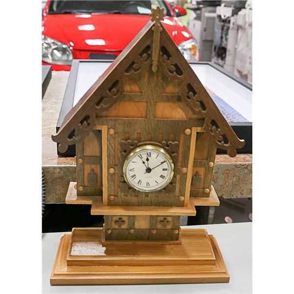 WOOD HOUSE QUARTZ MANTLE CLOCK 16" TALL