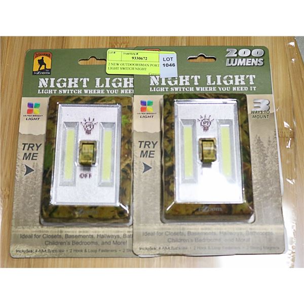 2 NEW OUTDOORSMAN PORTABLE LIGHT SWITCH NIGHT