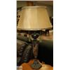 Image 1 : MARBLE & CAST METAL EXECUTIVE TABLE LAMP 34" TALL