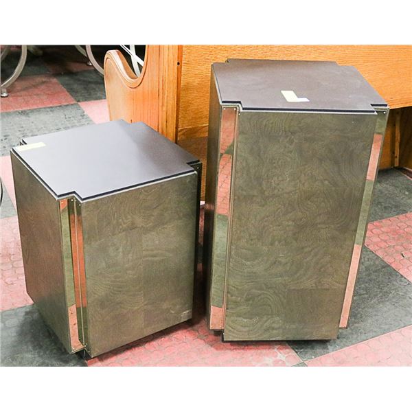 TWO SHOWHOME SIDE TABLES 18.5 INCHES AND 25 INCH