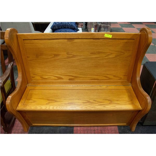 OAK CHURCH PEW BENCH HIGH BACK