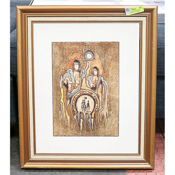 FAMILY SHIELD ORIGINAL OIL PAINTING HENRY LETENDRE