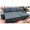 Image 2 : DARK GREY FABRIC SECTIONAL WITH HIDE-A-BED
