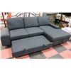 Image 4 : DARK GREY FABRIC SECTIONAL WITH HIDE-A-BED