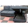 Image 6 : DARK GREY FABRIC SECTIONAL WITH HIDE-A-BED