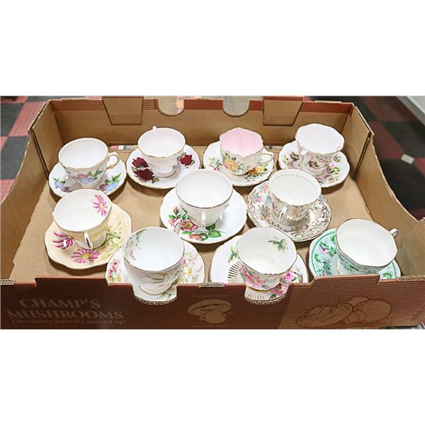 FLAT OF VARIOUS TEACUPS