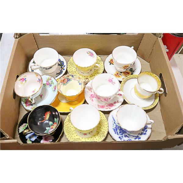 FLAT OF TEA  CUPS AND SAUCERS
