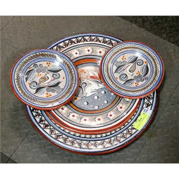 FIVE MEXICAN CERAMIC PLATE LOT