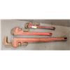 Image 1 : 3 PIPE WRENCH LOT AND CROW BAR