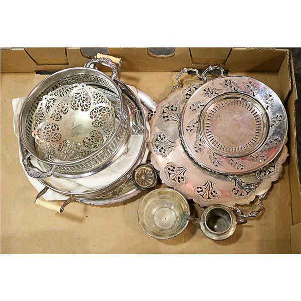 FLAT OF SILVER PLATED ITEMS