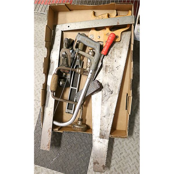 FLAT OF SAWS AND PLANERS LOT