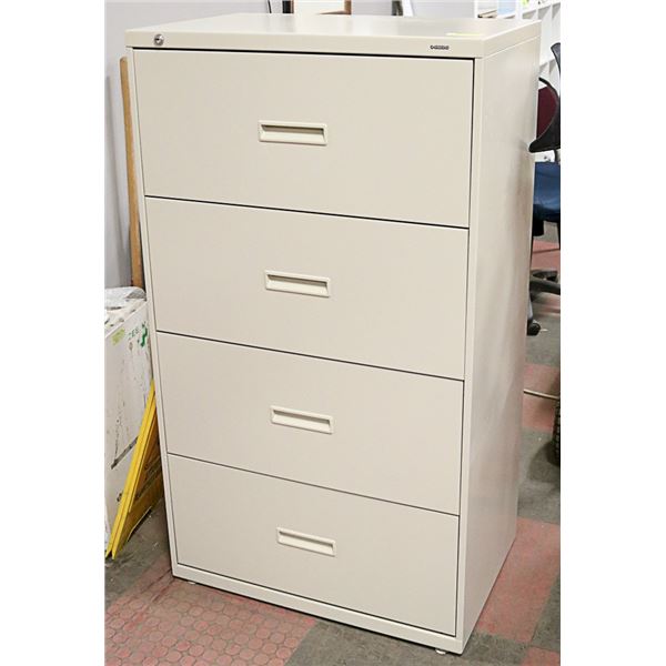 4 DRAWER METAL LATERAL FILE CABINET- 30" X 54 X19