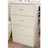 Image 1 : 4 DRAWER METAL LATERAL FILE CABINET- 30" X 54 X19