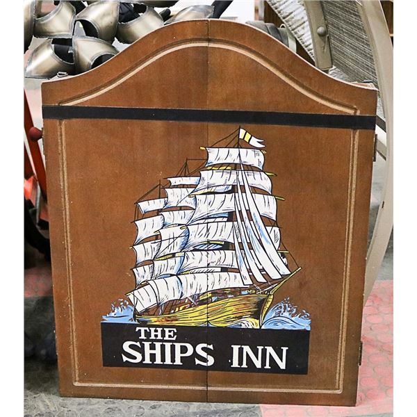 DART BOARD WITH CABINET