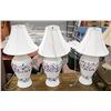 Image 1 : 3 MATCHING WHITE LAMPS 33.5" INCHES TALL