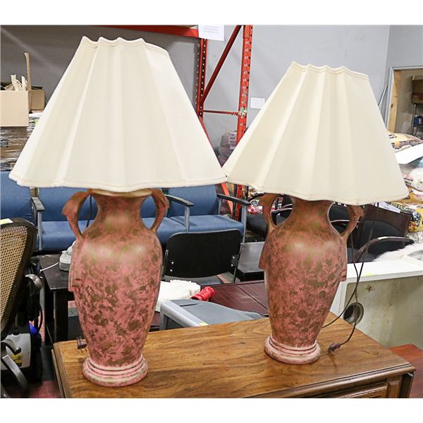TWO MATCHING PITCHER STYLE LAMPS 33" INCHES TALL