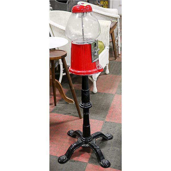 40" INCH TAL GUMBALL DISPENSER ON METAL STAND