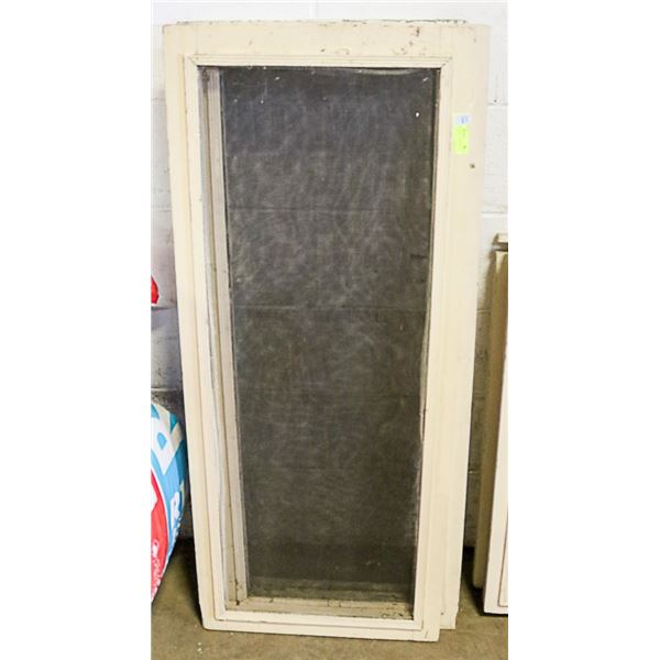 3 ANTIQUE WOODEN SCREENED WINDOWS 20 X 47.5 "