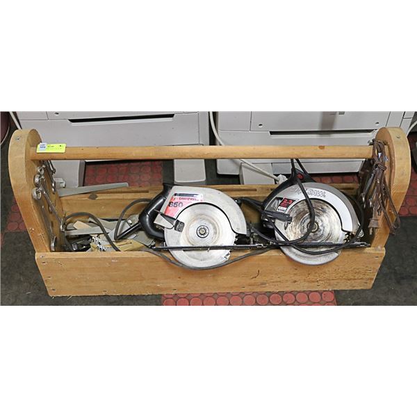 TOOLBOX WITH TOOLS AND SAW LOT