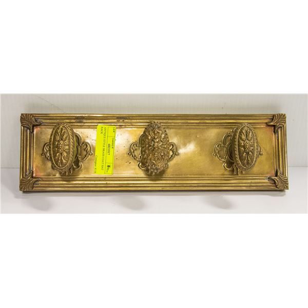 ANTIQUE STYLE BRASS COAT HAT RACK
