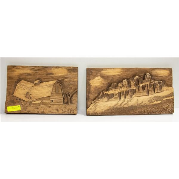 LIVE EDGE WOOD ART LOT OF TWO