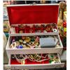Image 1 : WHITE JEWELRY BOX FULL OF JEWELRY