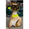 Image 1 : LARGE QUEBEC ART CAT GOLD FACE STATUE
