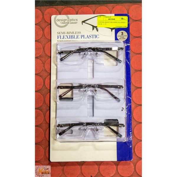 FOSTER GRANT READING GLASSES 3 PACK +2.50