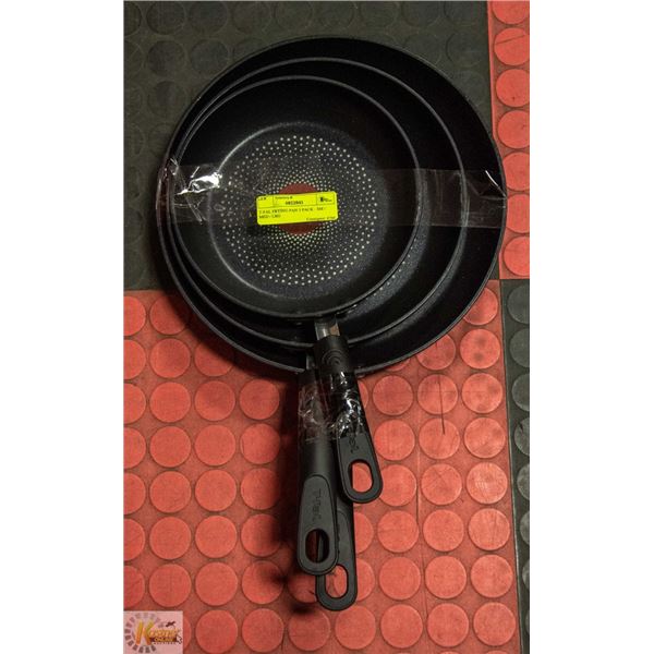 T-FAL FRYING PAN 3 PACK - SM / MED / LRG