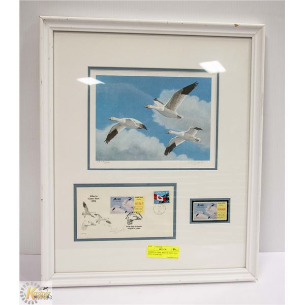 ALBERTA GAME BIRD W/ FIRST DAY ISSUE STAMP SET