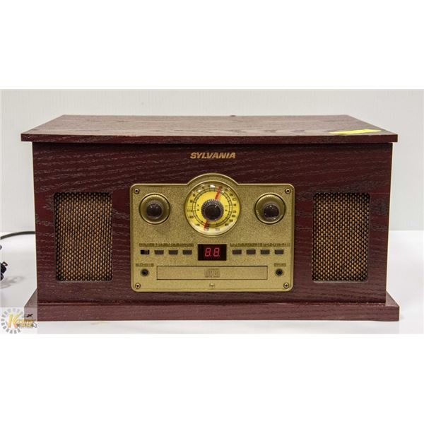 SYLVANIA RECORD PLAYER CASSETTE RADIO CABINET