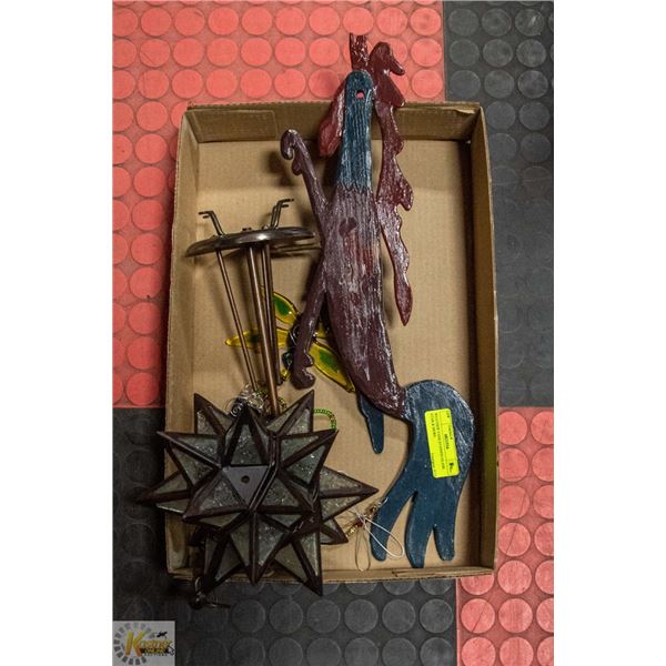 WEATHER VANE, STAINED GLASS STAR & MORE