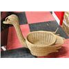 Image 1 : VINTAGE WICKER GOOSE PLANTER BASKET LARGE LIFE