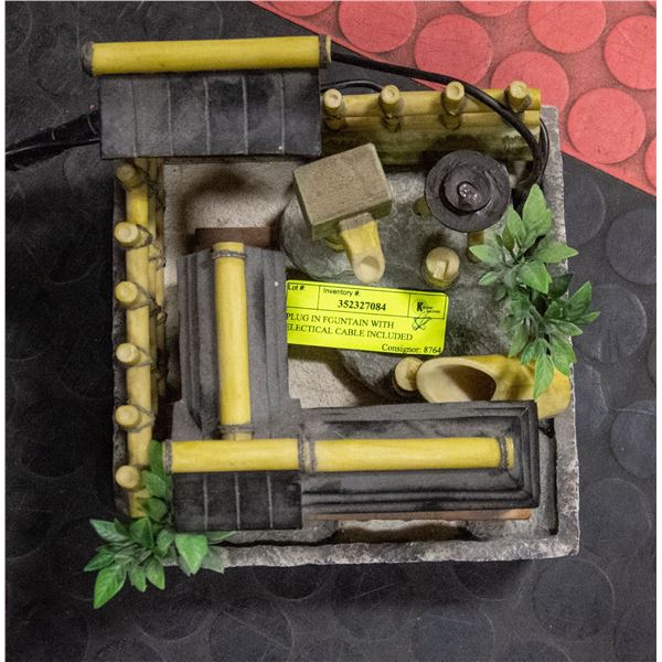 PLUG IN FOUNTAIN WITH ELECTICAL CABLE INCLUDED