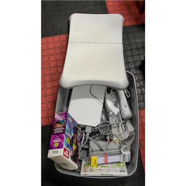 LOT OF WII CONSOLE AND WII FIT BOARD
