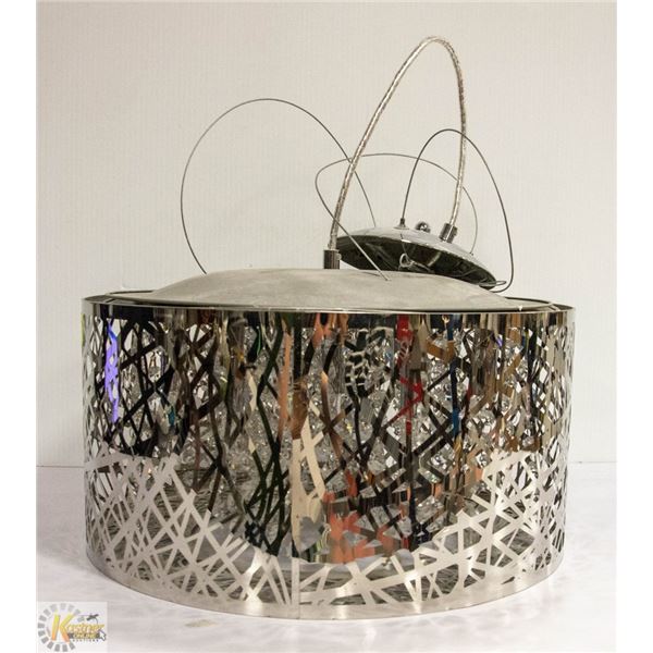 SHOWHOME CRYSTAL & CHROME FANCY LIGHT FIXTURE