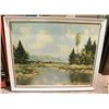 Image 1 : MOUNTAIN & RIVER SCENE PICTURE SIGNED BY ARTIST