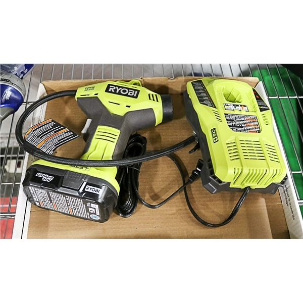 RYOBI 18V POWER INFLATER WITH CHARGER