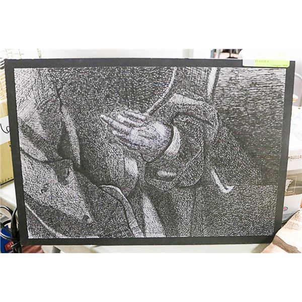 "CROSS HATCHING" ORIGINAL PEN AND INK BY KATIE A