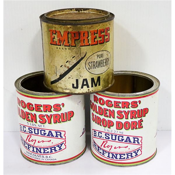 THREE ANTIQUE/VINTAGE KITCHEN TINS