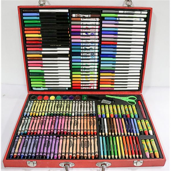 CASE OF ASSORTED CRAYONS, MARKERS, SCISSORS