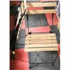 Image 1 : WOOD SLAT& IRON PATIO CHAIRS PAIR