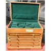 Image 1 : LARGE OAK JEWELLERY BOX POP UP 4 DRAWER