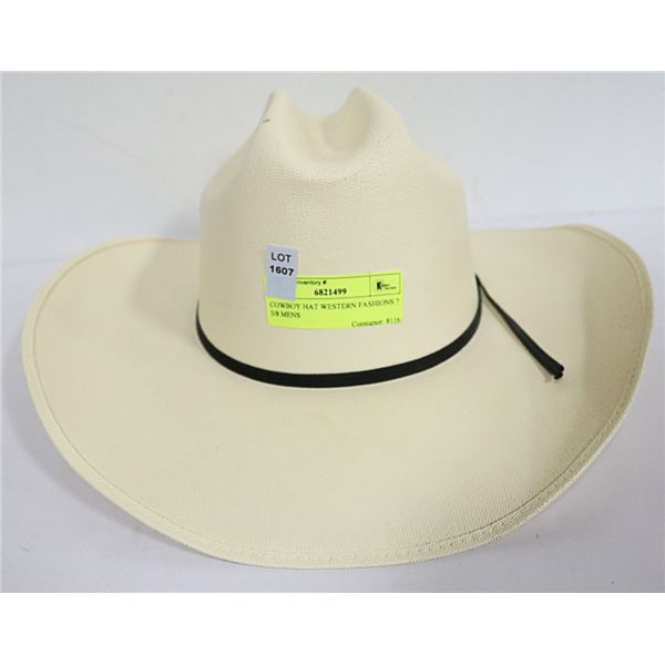 COWBOY HAT WESTERN FASHIONS 7 3/8 MENS